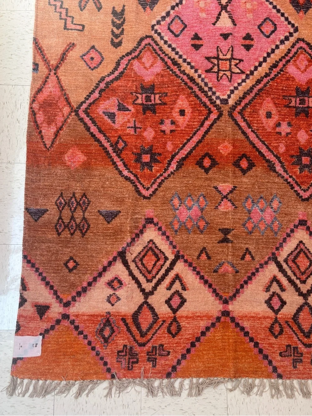 Urban Outfitters Aziza Printed Chenille Rug 5x7 Brand New